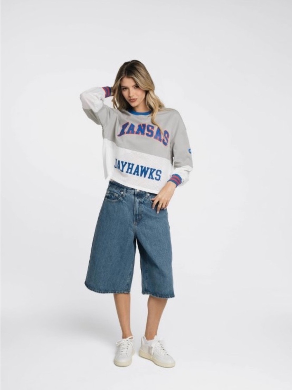 Kansas Jayhawks Women’s Fashion Crew Neck Fleece Sweatshirt - Wild Collective